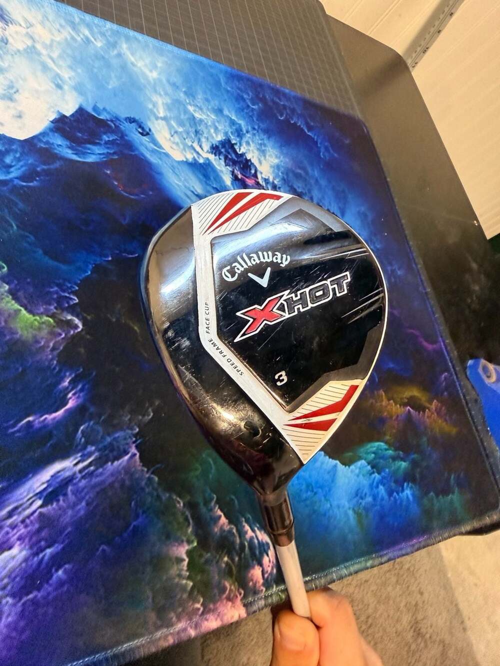 Left handed Callaway X Hot 3 Wood Stiff Flex Project X PXv Graphite Shaft